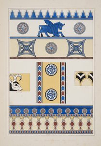 来自Nimroud的彩绘饰品，来自Nineveh纪念碑，酒吧。 1849年