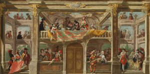 波希米亚的一个蒙面球，1748年 作者 奥地利学派