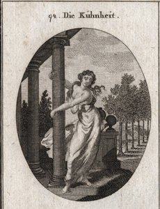 Allegory of audacity that embraces a column supporting a building, while trying to bring it down; Engraving in “” Iconologie oder Ideen aus dem Gebiete der Leidenschaften und Allegorien bildich dargestellt fur Zeichner, Mahler, Dichter, Gelehrte, Erzieher  作者 奥地利学派