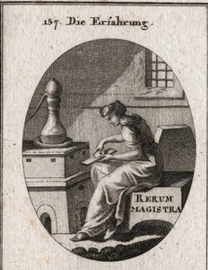 Allegory of experience which is the result of study and time. She