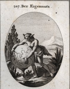Allegory of interest with wolf skin. He