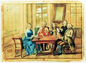 奥地利女皇玛丽亚特蕾莎与Field Marshall Karoly Batthyany（1698-1772），Nadasky和Field Marshall Leopold Joseph，Count von Daun（1705-66），1751年打牌 作者 奥地利学派