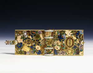 搪瓷金装订的17世纪微型手稿的图像，约1640年 作者 奥地利学派