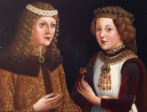 波希米亚国王拉迪斯劳斯（Ladislaus）与瓦卢瓦的玛格达莱娜（Magdalena of Valois 作者 奥地利学派