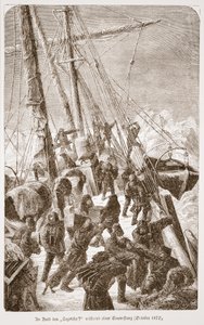 在1872年10月1872年的冰暴期间登上Tegetthof 作者 奥地利学派