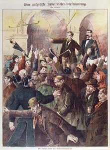 1897年，警察打破了失业工人的抗议会议 作者 奥地利学派