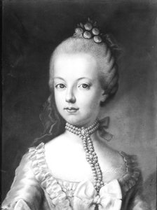 Habsburg-Lorraine的Marie Antoinette（1755-93）的肖像，c.1771（纸上粉彩）