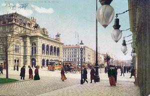 1908年，Kaerntnerring和维也纳的皇家和皇家歌剧院 作者 奥地利学派