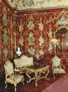 Millionen Room镶嵌无花果木镶嵌波斯微缩模型，饰有镀金饰品，Schloss Schonbrunn，维也纳