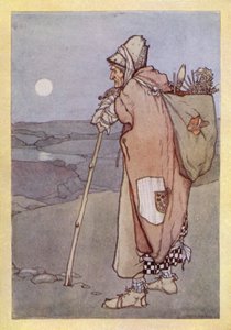 约翰·济慈 (John Keats)：梅格·梅里利斯 (Meg Merrilies)（彩色平版印刷）