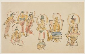 （浅草观音寺漫画A），c。 1900 作者 淡岛千叶