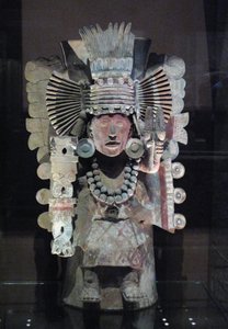 香炉形式的玉米Xilonen女神的形式，特拉瓦奇，后经典后期，约1500年