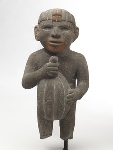 男子携带可可豆荚，1440-1521（火山石与红色素的痕迹）