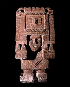 阿兹特克艺术：Chicomecoatl（称为axi Xilonen）的代表，女仆和生育女神。墨西哥国家人类学博物馆