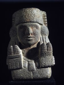 阿兹特克艺术：Chicomecoatl（称为axi Xilonen）的代表，女仆和生育女神。墨西哥国家人类学博物馆