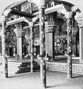 Mahratta durbar大厅，印度Tanjore Thanjavur的Tanjore公主宫殿。