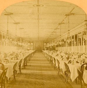 1882年，萨拉托加大联盟饭店大宴会厅，世界上最大的饭厅。