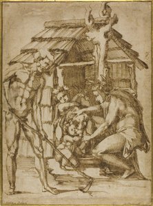庇护所前的第一家庭，1547-48年 作者 巴乔·班迪内利（Baccio Bandinelli）
