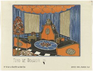 Gazette du Bon Ton》，1920 年 - 第 10 期，第 XLV 插图：Fond de Boudoir（标题在实物上） 作者 无名氏