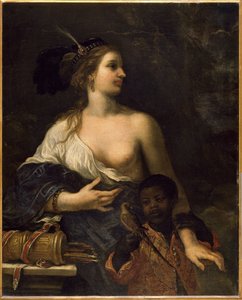 带着黑孩子的土耳其女人，约1650-1670（布面油画）
