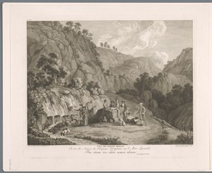 Monti Lucretili 的源视图 Vüe ​​de fonte bello（对象上的标题） Suite de VI vues des Environs de Rome (...)（系列标题） 作者 巴尔塔萨·安东·邓克