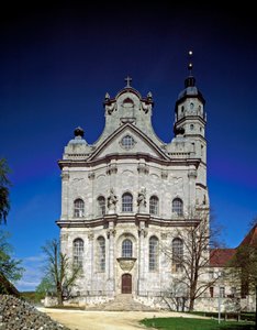 建筑师 Johann Balthasar Neumann (1687-1753) Neresheim，德国的修道院正面景观