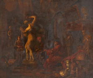 在艺术家的工作室（布面油画） 作者 Balthasar van den (attr.to) Bossche