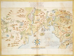 多尼戈尔和斯莱戈海湾，爱尔兰，约 1600 年（亚麻布、纸）