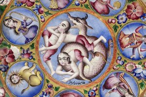 带有占星装饰的带盖碗，碟和勺，19世纪初 作者 巴基尔