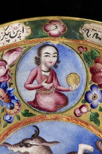 带有占星装饰的带盖碗，碟和勺，19世纪初 作者 巴基尔
