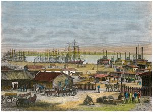 密西西比河，美国路易斯安那州新奥尔良市，约1880年 作者 巴班特
