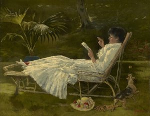 女人读书，约1910年 作者 巴伯