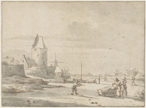 冬季景观 作者 Barend Cornelis Koekkoek（归因于）