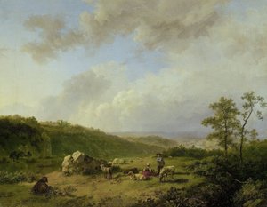有暴雨威胁的景观 作者 巴伦德·科尼利斯·科克科克（Barend Cornelis Koekkoek）