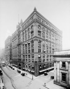 美国伊利诺伊州芝加哥Rookery大厦，约1905年（黑白照片）。