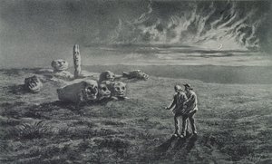 石头袜子，传说Rustiques由George Sand（1804-76）1858年插图 作者 莫里斯·桑德