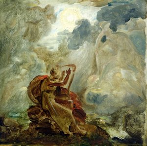 奥西亚用他的竖琴在洛拉河岸上召唤灵魂，1811年（见146776） 作者 Baron François Pascal Simon Gérard