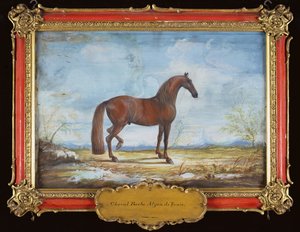 第2号Alzan de Tunis，西班牙骑术学校的巴巴里马（纸上写着）