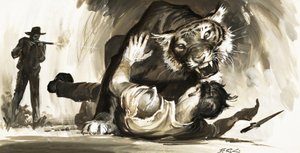 老虎袭击猎人