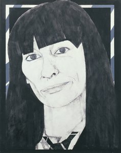 Beryl Bainbridge的肖像，大都会的插图，20世纪70年代（船上的水粉）