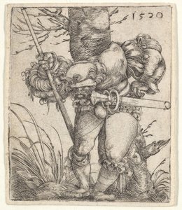 1520年，弯着腰靠树的士兵。 作者 巴瑟尔·贝汉姆