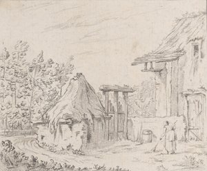 农家院，1758年。 作者 Barthélémy Augustin Blondel d'Azincourt