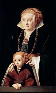 有女儿的女士肖像》，约1530年代-1540年代。  