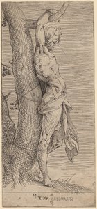 圣塞巴斯蒂安，被绑在树上 作者 Bartholomaeus Spranger