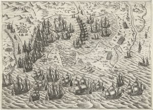 加的斯附近海战，1596 年 作者 巴塞洛缪斯·威廉斯。多伦多（归因于）