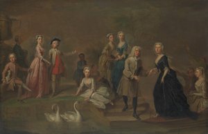 Uvedale Tomkyns Price 1685-1764和他的家庭成员，可能是1730年代早期。