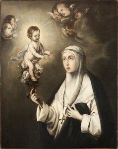Rose de Lima (Isabel Flores de Oliva) (1586-1617) - Saint Rose of Lima, by Murillo, Bartolome Esteban, Copy after . Oil on canvas. Dimension : 93x76 cm. Nationalmuseum Stockholm 作者 巴斯托洛梅·埃斯特万·穆里略