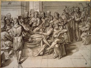 米开朗基罗-布纳罗蒂（Michelangelo Buonarroti）的解剖学讲座（Michelangelo或Michel Ange）。