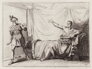 盖乌斯-马略吓唬被派来谋杀他的士兵（蚀刻版画） 作者 Bartolomeo Pinelli