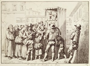 罗马的木偶戏亭 作者 Bartolomeo Pinelli